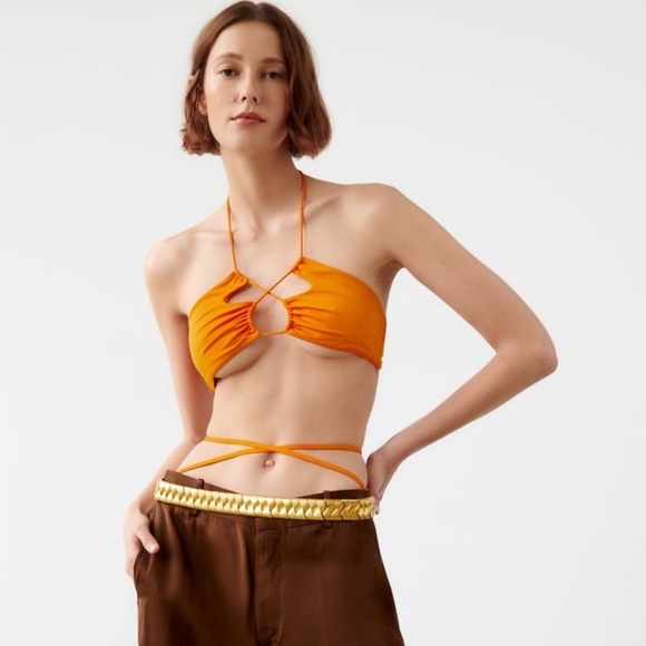 🌹NWT. Zara Golden Metallic Braided Belt. Size 32. - Picture 2 of 5